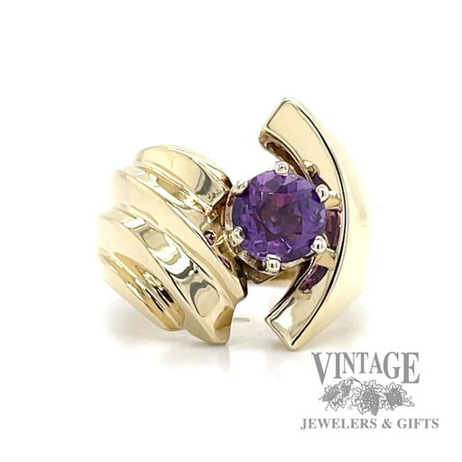 Amethyst 14k gold contemporary ring