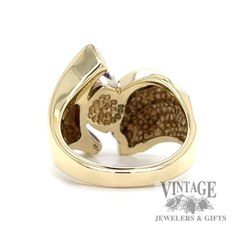 Amethyst 14k gold contemporary ring bottom