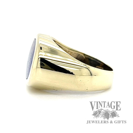 Lapis 14k gold signet ring side1