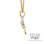 Tanzanite and diamond 10k gold heart pendant side