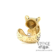 Diamond and emerald 18k gold panther ring bottom