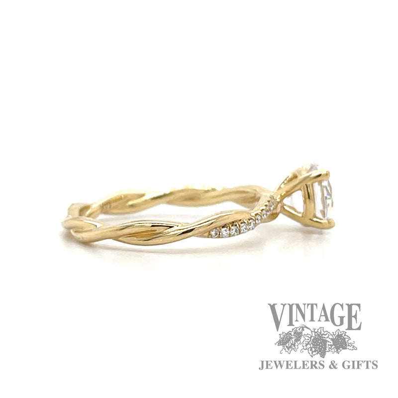 1.12ctw diamond twist band 14k gold ring side2