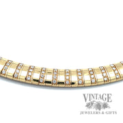 Diamond accent 16" 7.8mm 14k gold omega necklace macro