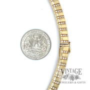 Diamond accent 16" 7.8mm 14k gold omega necklace scale and clasp