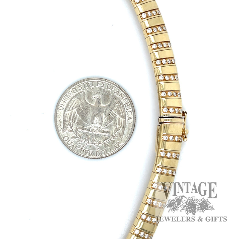 Diamond accent 16" 7.8mm 14k gold omega necklace scale and clasp