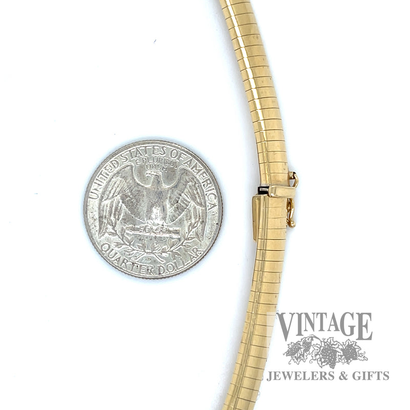 18" 5.9mm 14k gold omega necklace scale and clasp