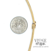 18" 3.1mm 14k gold omega necklace scale and clasp