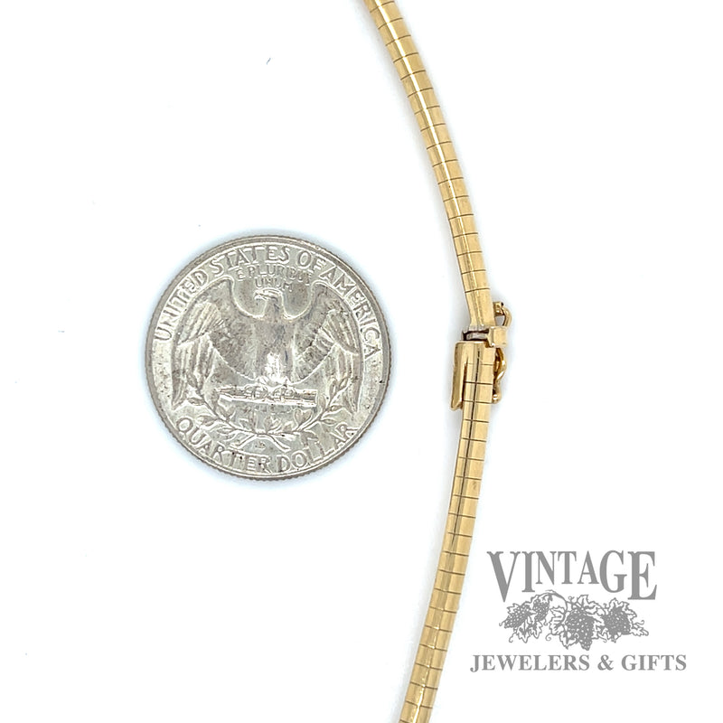 18" 3.1mm 14k gold omega necklace scale and clasp