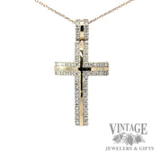Diamond outline 10k gold cross 