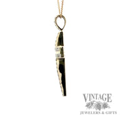 Diamond outline 10k gold cross side