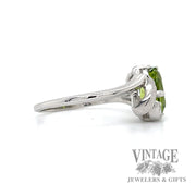 Peridot and diamond 14k white gold bypass ring side2