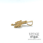 Shamrock 14k gold pendant side