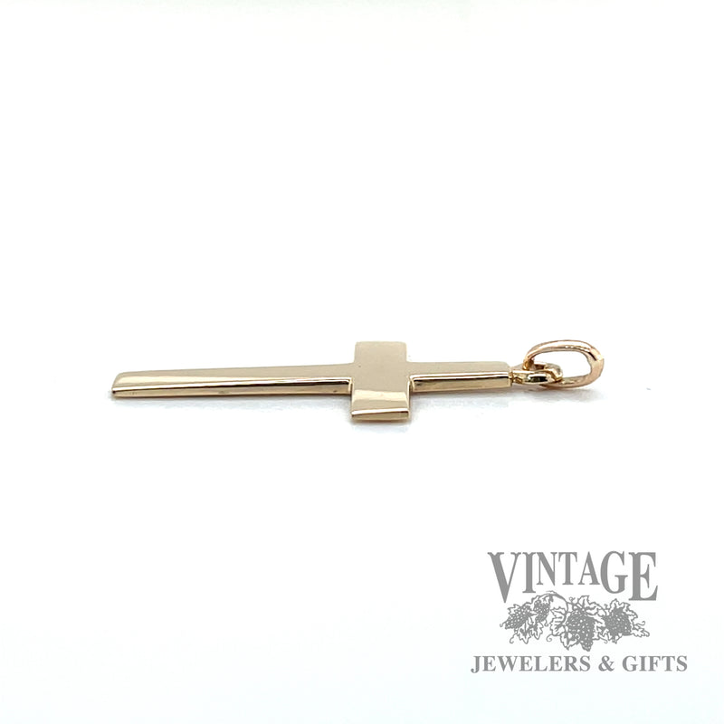 Polished 10k gold cross side