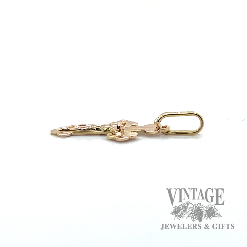 14k gold small crucifix side