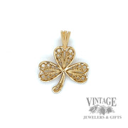 Shamrock 14k gold pendant