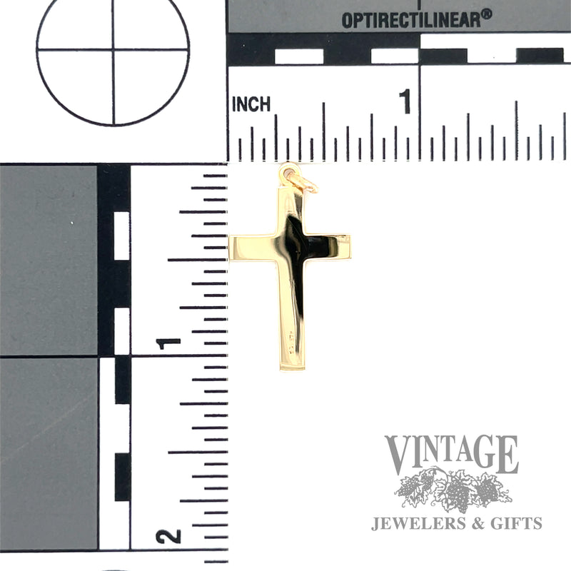 Polished 10k gold cross scale and back