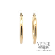 4 x 31 mm tube hoop 14k gold earrings