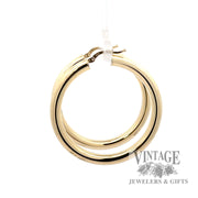 4 x 31 mm tube hoop 14k gold earrings side1