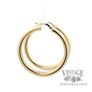 4 x 31 mm tube hoop 14k gold earrings side2