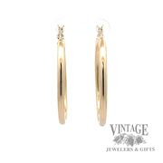 3 x 27 x 34 mm oval tube hoop 14k gold earrings