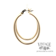 3 x 27 x 34 mm oval tube hoop 14k gold earrings side1
