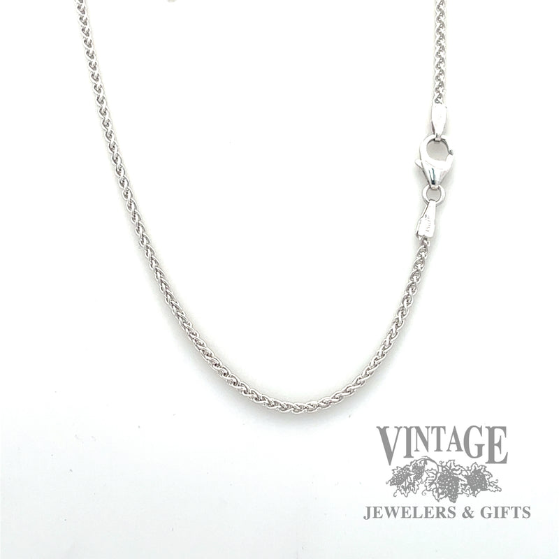 24” wheat chain 14k white gold 1.6mm necklace