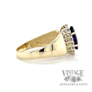 Amethyst marquise diamond halo 14k gold ring side2