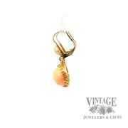 Coral 14k gold drop earrings side1
