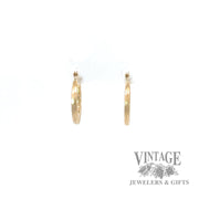 Greek design 10k gold flat hoop earrings front