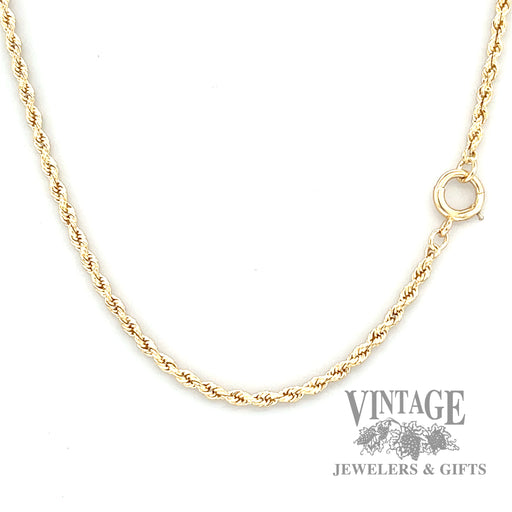 26" 14k solid gold 2.2 mm rope chain necklace