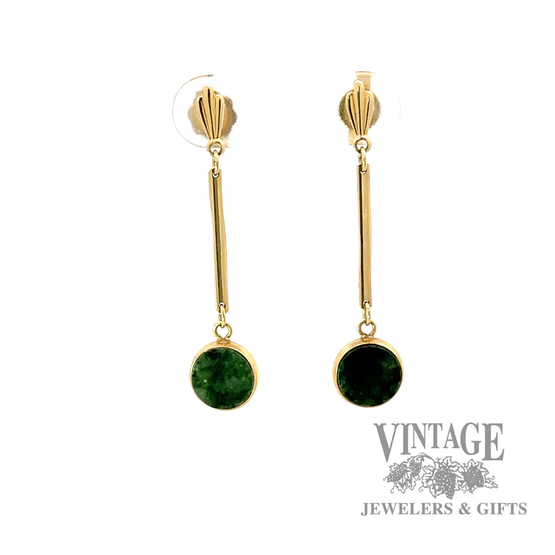 Jadeite 14k gold drop earrings