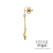 Jadeite 14k gold drop earrings side1