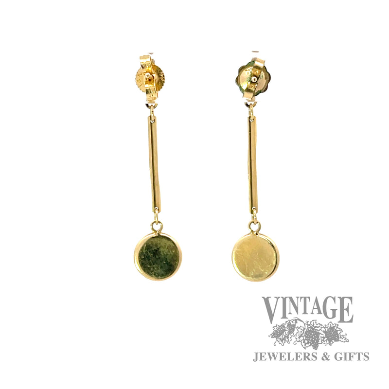 Jadeite 14k gold drop earrings back