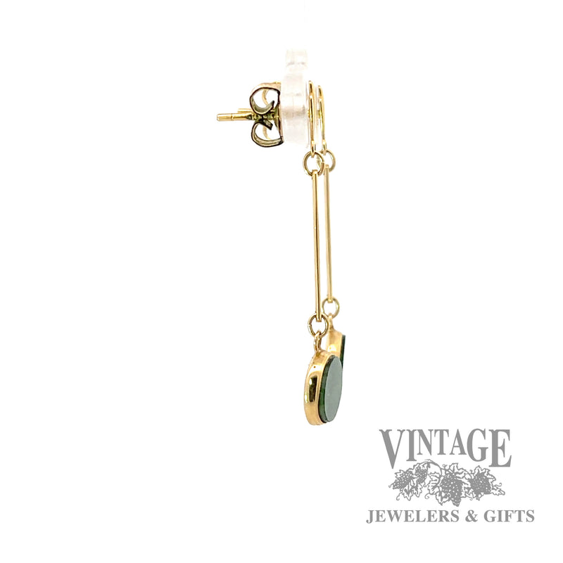 Jadeite 14k gold drop earrings side2