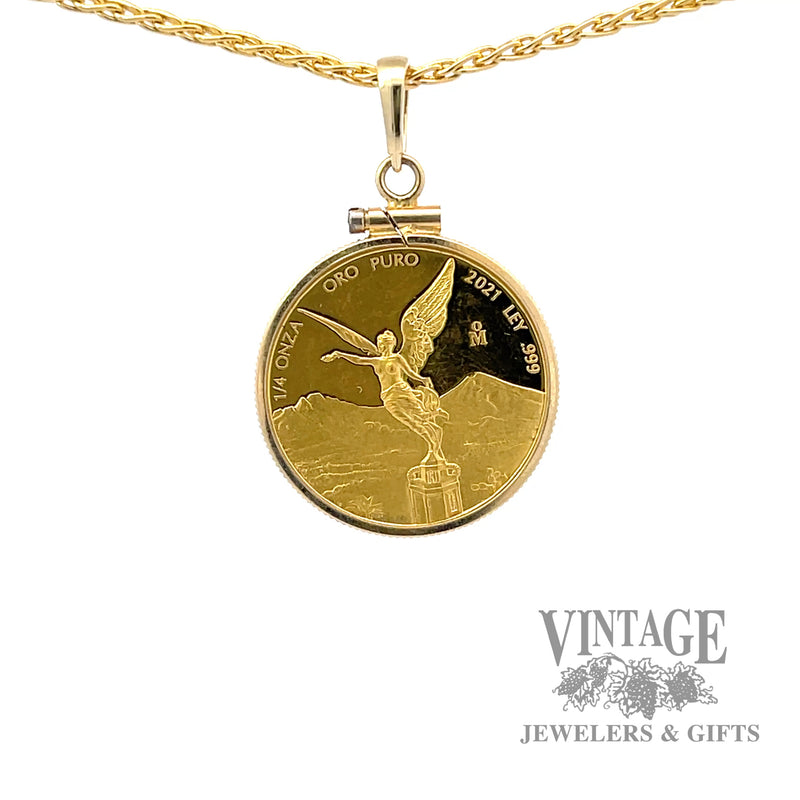 2021 Mexican Gold coin in pendant bezel