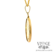 1901 Liberty Head Gold coin in pendant bezel side