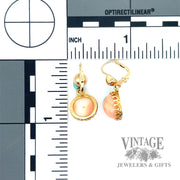 Coral 14k gold drop earrings scale