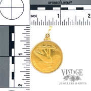 1914 Indian Head gold coin in pendant bezel back and scale