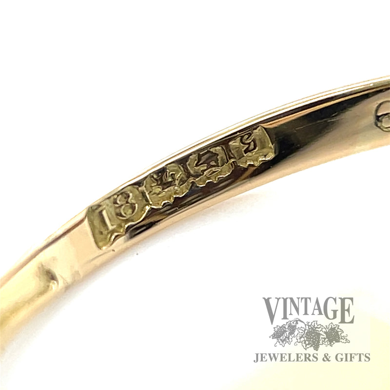 Antique diamond and sapphire navette 18k gold ring Glasgow hallmarks and 1903 date letter