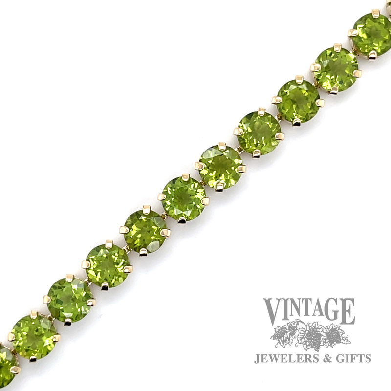 7.5" Peridot 14k gold tennis bracelet