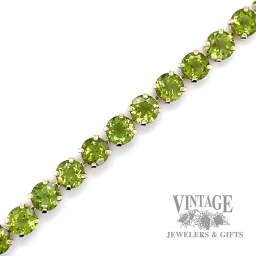 7.5" Peridot 14k gold tennis bracelet