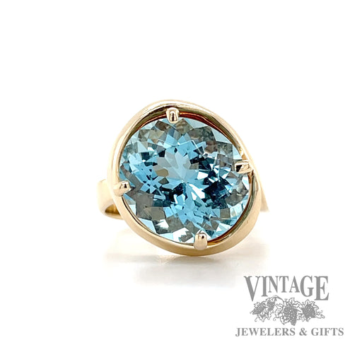 Aquamarine 14k rose gold ring