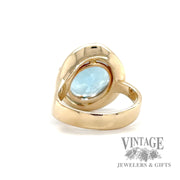 Aquamarine 14k rose gold ring bottom
