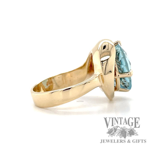 Aquamarine 14k rose gold ring side2