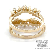 Diamond 14k gold ring guard solitaire enhancer back