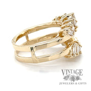 Diamond 14k gold ring guard solitaire enhancer side