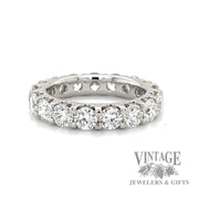4.25 CTW natural diamond platinum eternity ring