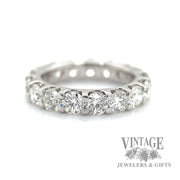 4.25 CTW natural diamond platinum eternity ring close up