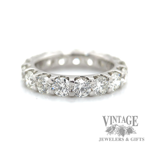 4.25 CTW natural diamond platinum eternity ring close up