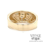 Claddagh 14k gold and diamond ring band bottom